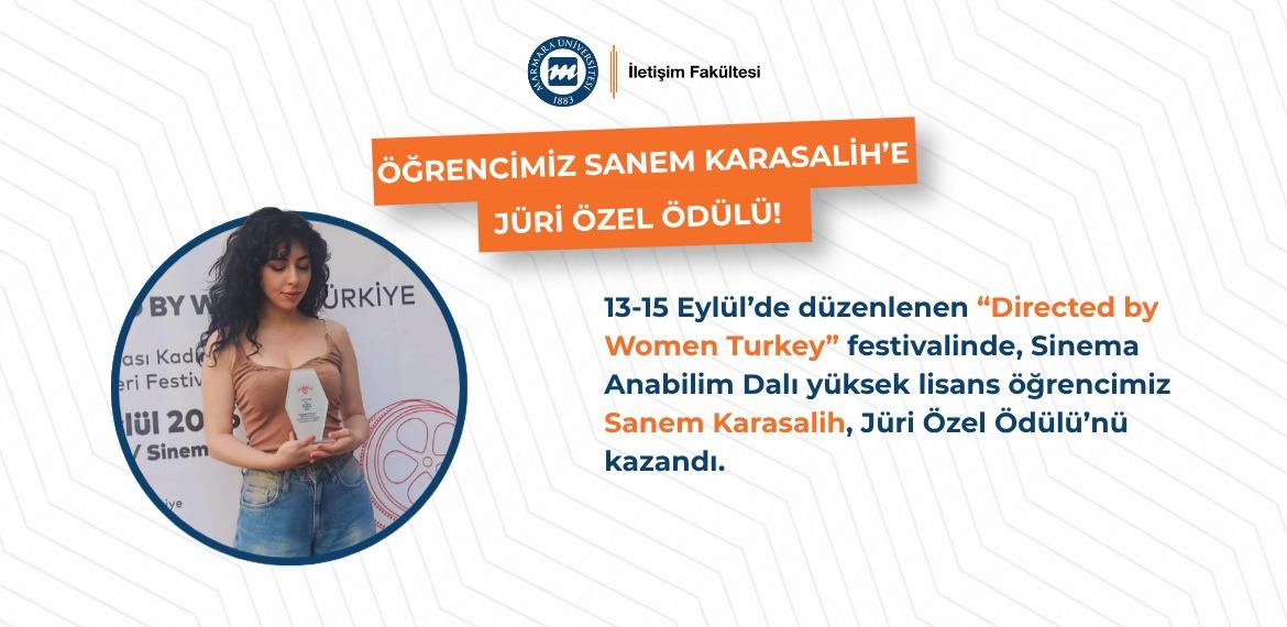 Öğrencimiz Sanem Karasalih’e Jüri Özel Ödülü